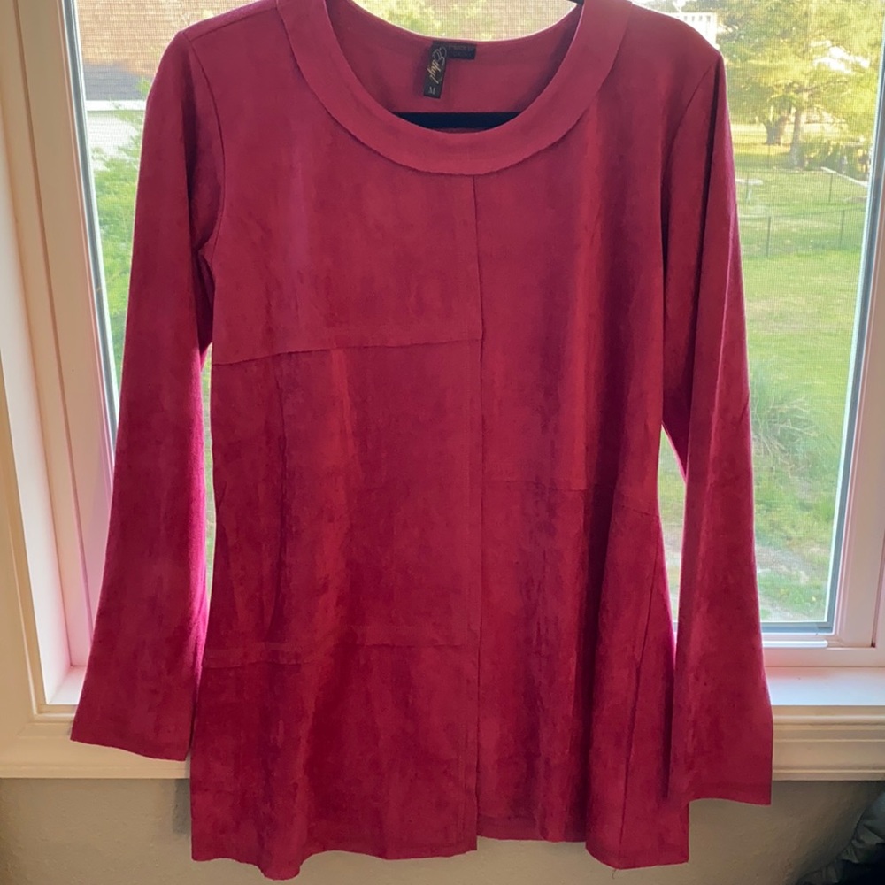 Hot pink suede top